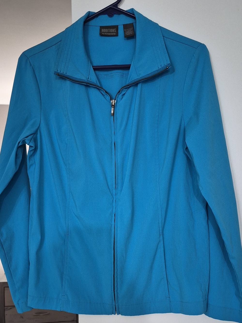 Chico's Women's Teal Zip-Front Jacket